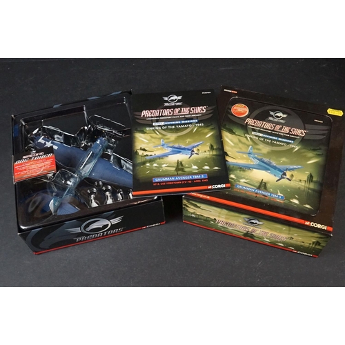 250 - Six Boxed Corgi Predators of the Skies ltd edn 1/72 diecast models to include PR99410 MIG-21 PFM - F... 