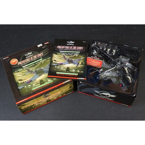 250 - Six Boxed Corgi Predators of the Skies ltd edn 1/72 diecast models to include PR99410 MIG-21 PFM - F... 