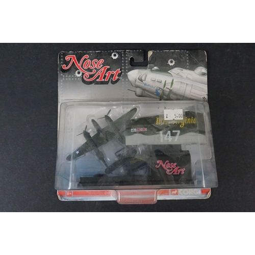 257 - Eight Corgi Boxed diecast model aircraft to include 4 x Nose Art Collection, 2 x P-38 Lightning (Mis... 