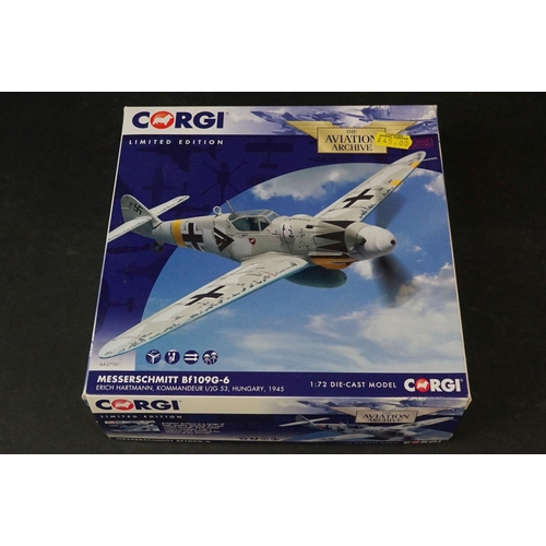 261 - Five Boxed Corgi Aviation Archive ltd edn 1/72 diecast models to include AA27101 Messerschmitt Bf109... 