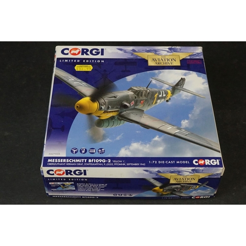 261 - Five Boxed Corgi Aviation Archive ltd edn 1/72 diecast models to include AA27101 Messerschmitt Bf109... 