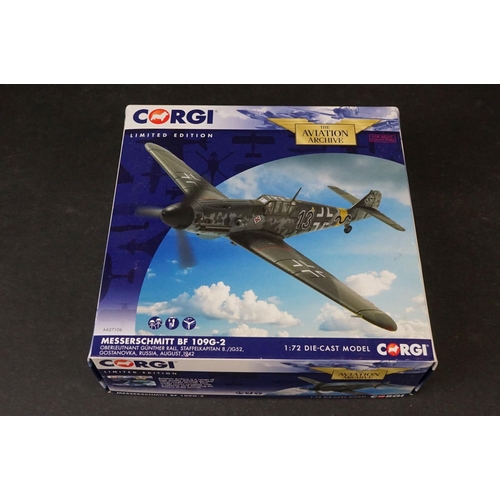 261 - Five Boxed Corgi Aviation Archive ltd edn 1/72 diecast models to include AA27101 Messerschmitt Bf109... 