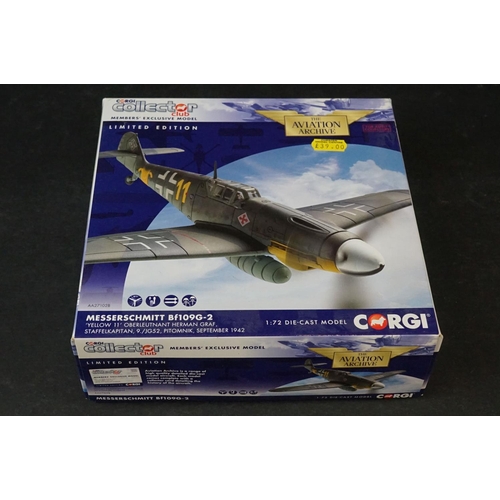 261 - Five Boxed Corgi Aviation Archive ltd edn 1/72 diecast models to include AA27101 Messerschmitt Bf109... 