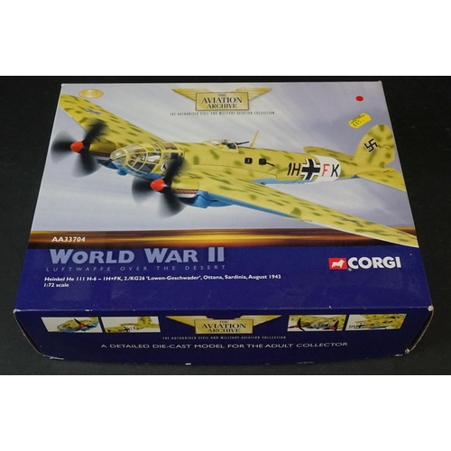 262 - Six Boxed Corgi Aviation Archive ltd edn 1/72 diecast models to include AA33704 Heinkel He III H-6 -... 