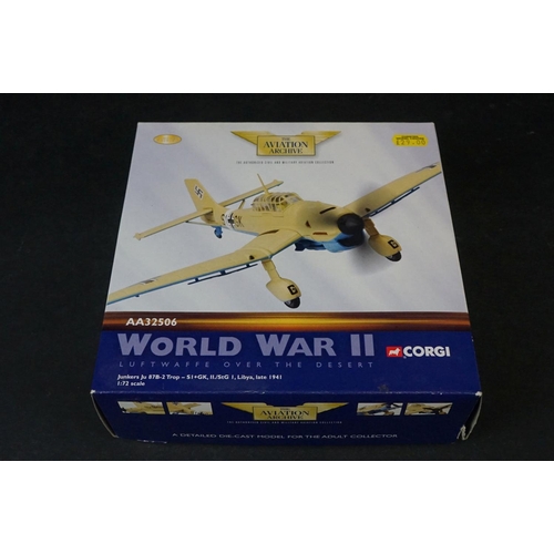 262 - Six Boxed Corgi Aviation Archive ltd edn 1/72 diecast models to include AA33704 Heinkel He III H-6 -... 