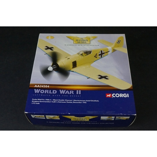 262 - Six Boxed Corgi Aviation Archive ltd edn 1/72 diecast models to include AA33704 Heinkel He III H-6 -... 