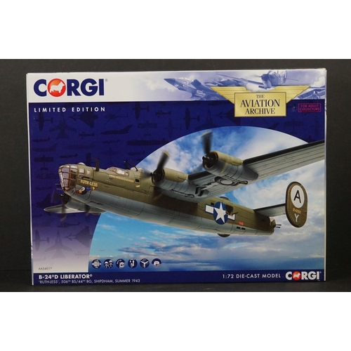 221 - Two Boxed Corgi Aviation Archive ltd edn 1/72 diecast models to include AA34017 B-24D Liberater 