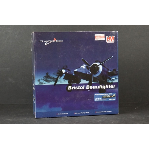 224 - Nine Boxed Hobbymaster Air Power Series 1/72 diecast models to include Bristol Beaufighter - BF 110G... 