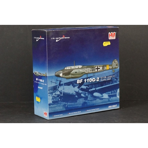 224 - Nine Boxed Hobbymaster Air Power Series 1/72 diecast models to include Bristol Beaufighter - BF 110G... 