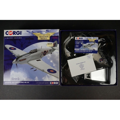 228 - Seven Boxed Corgi Aviation Archive ltd edn 1/72 diecast models to include AA39703 Hawker Sea Hurrica... 