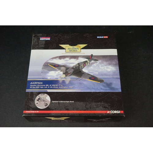 229 - Ten Boxed Corgi Aviation Archive ltd edn 1/72 diecast models to include 2 x AA39702A Hawker Hurrican... 