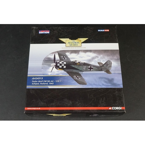 229 - Ten Boxed Corgi Aviation Archive ltd edn 1/72 diecast models to include 2 x AA39702A Hawker Hurrican... 