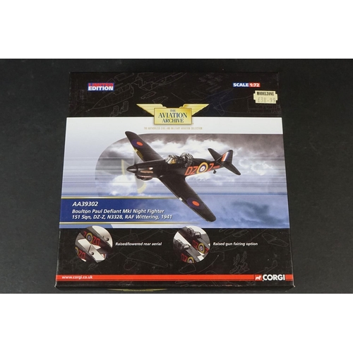 229 - Ten Boxed Corgi Aviation Archive ltd edn 1/72 diecast models to include 2 x AA39702A Hawker Hurrican... 