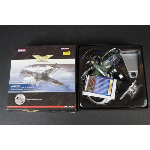 229 - Ten Boxed Corgi Aviation Archive ltd edn 1/72 diecast models to include 2 x AA39702A Hawker Hurrican... 