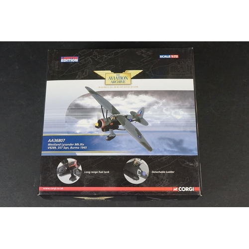 229 - Ten Boxed Corgi Aviation Archive ltd edn 1/72 diecast models to include 2 x AA39702A Hawker Hurrican... 