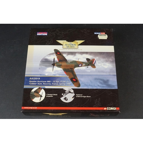 229 - Ten Boxed Corgi Aviation Archive ltd edn 1/72 diecast models to include 2 x AA39702A Hawker Hurrican... 