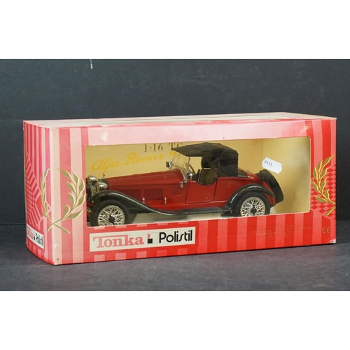 326 - Three boxed Tonka Polistil diecast model cars to include 1:16 Ferrari 500 F2, 1:16 Jaguar E-Type, 1:... 