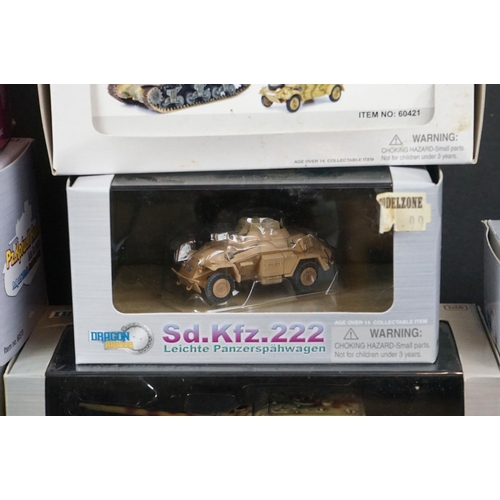 327 - 19 boxed Dragon Armor diecast military vehicles to include 60591 Churchill Mk.III, 60570 Churchill M... 