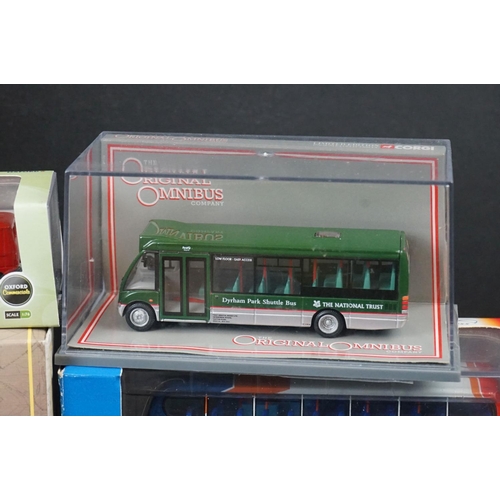 341 - Eleven boxed and cased diecast models to include Corgi 44107 Optare Solo Dyrham Park Shuttle Bus, Co... 