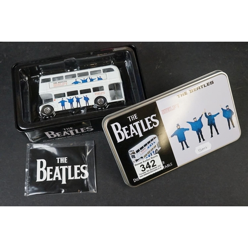 342 - Collection of Six boxed Corgi diecast models to include The Beatles Magical Mystery Tour, 4 x Beatle... 