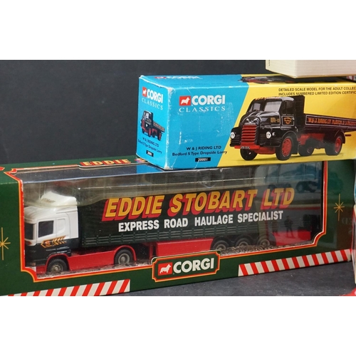 343 - Collection of 13 boxed Corgi diecast models to include Public Transport, Commercials, Road Transport... 