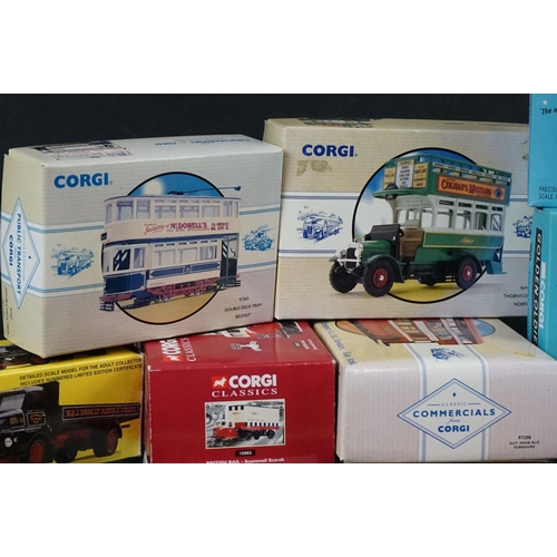 343 - Collection of 13 boxed Corgi diecast models to include Public Transport, Commercials, Road Transport... 