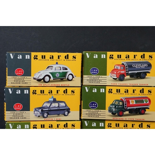 346 - 17 boxed Vanguard diecast models, commercial vehicles and private cars, together with boxed limited ... 