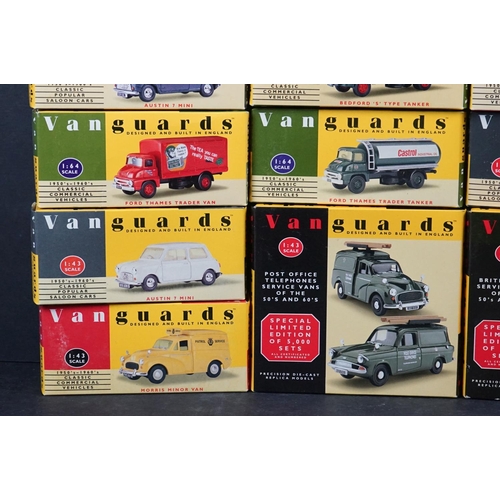 346 - 17 boxed Vanguard diecast models, commercial vehicles and private cars, together with boxed limited ... 