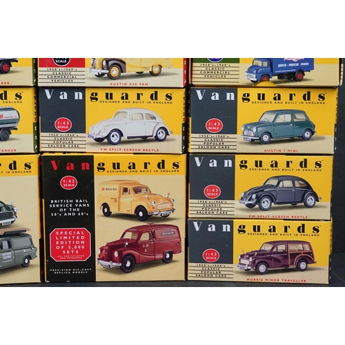 346 - 17 boxed Vanguard diecast models, commercial vehicles and private cars, together with boxed limited ... 