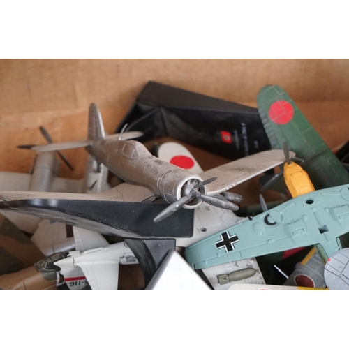 353 - Collection of 46 metal and diecast model planes to include corgi, Unimax & unmarked examples, showin... 