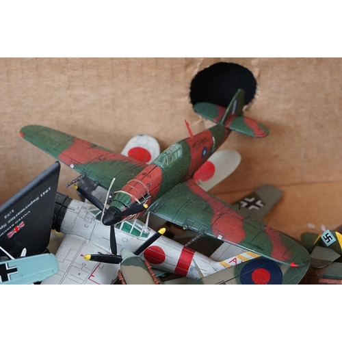 353 - Collection of 46 metal and diecast model planes to include corgi, Unimax & unmarked examples, showin... 