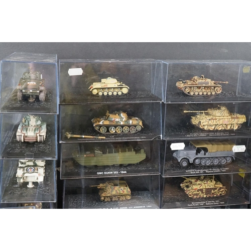 354 - Collection of around 100 cased unmarked diecast models of Military Vehicles to include AAVP7 A1 - Ch... 