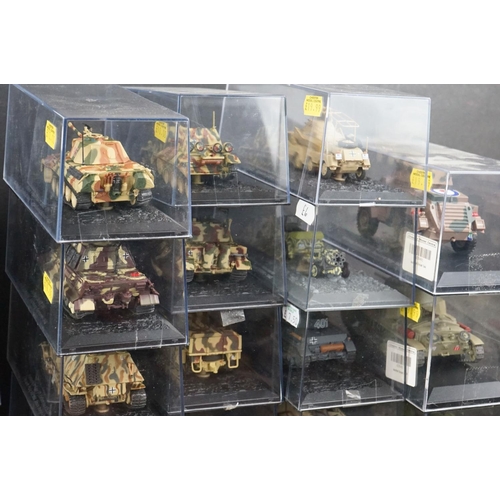 354 - Collection of around 100 cased unmarked diecast models of Military Vehicles to include AAVP7 A1 - Ch... 