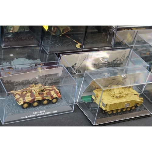 354 - Collection of around 100 cased unmarked diecast models of Military Vehicles to include AAVP7 A1 - Ch... 