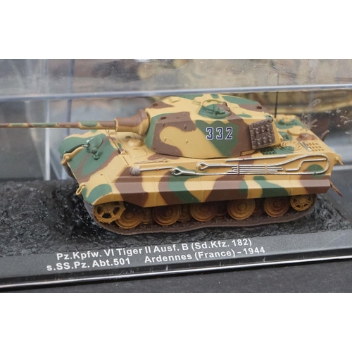 354 - Collection of around 100 cased unmarked diecast models of Military Vehicles to include AAVP7 A1 - Ch... 