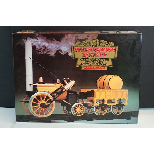 66 - Hornby O gauge Stephenson's Rocket Steam Train Set with locomotive plus 3 x boxed G102 25' of track,... 