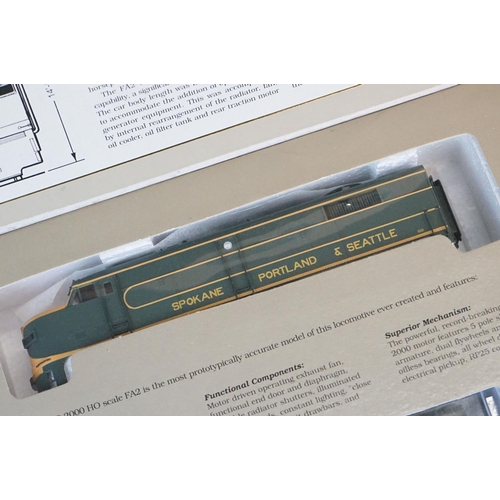 70 - Two boxed HO gauge Proto Series 2000 FA2 Spokane, Portland & Seattle locomotives to include 8386 #86... 