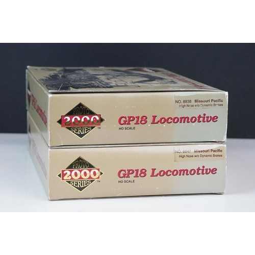 71 - Two boxed HO gauge Proto Series 2000 GP18 Missouri Pacific locomotives to include 8847 & 8838