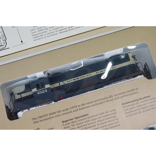 71 - Two boxed HO gauge Proto Series 2000 GP18 Missouri Pacific locomotives to include 8847 & 8838