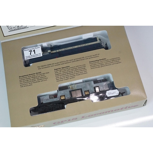 71 - Two boxed HO gauge Proto Series 2000 GP18 Missouri Pacific locomotives to include 8847 & 8838