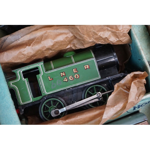 78 - Three boxed Hornby O gauge train sets to include No 101 Tank Passenger with LNER0-4-0 locomotive, M1... 