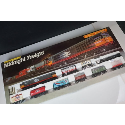 79 - Two boxed Hornby OO gauge electric train sets to include R724 Surburban Passenger and R674 Midnight ... 