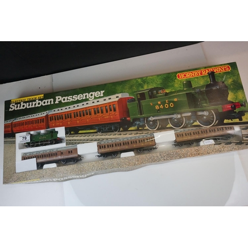 79 - Two boxed Hornby OO gauge electric train sets to include R724 Surburban Passenger and R674 Midnight ... 