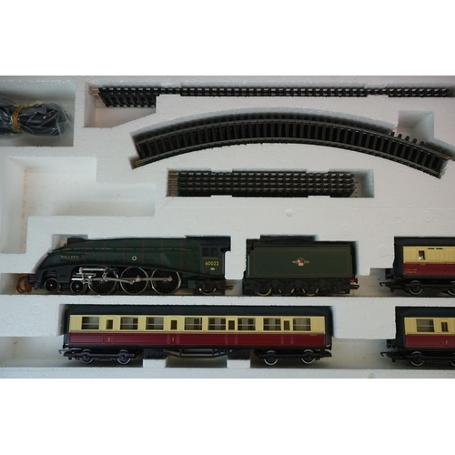 80 - Two boxed Hornby OO gauge electric train sets to include R542 Mighty Mallard and R693 High Speed Tra... 