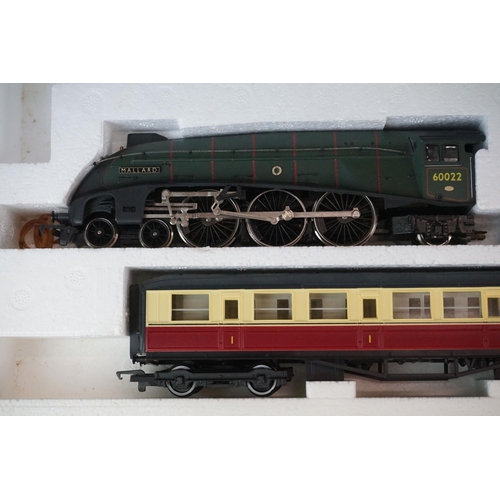 80 - Two boxed Hornby OO gauge electric train sets to include R542 Mighty Mallard and R693 High Speed Tra... 