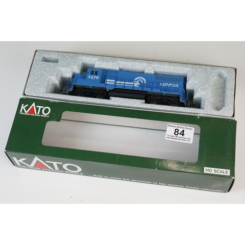 84 - Boxed Kato HO scale 37-033 EMD GP35 Conrail 2370 W/O DB locomotive plus 2 x box Concur Diesel locomo... 