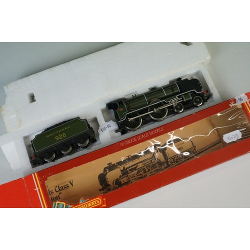 92 - Three boxed Hornby OO gauge locomotives to include R380 SR Schools Class V Loco Stowe, R261 SR Class... 