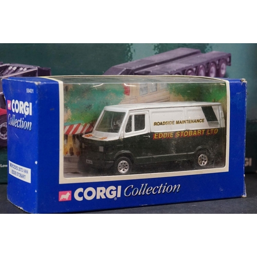 358 - Eight boxed diecast Corgi Eddie Stobart vehicles, to include loader, tipper, fork lift truck, Merced... 