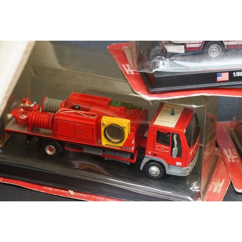 361 - Collection of around 130 boxed and cased Del Prado diecast Fire Engines plus several magazines (two ... 