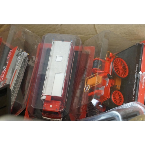 361 - Collection of around 130 boxed and cased Del Prado diecast Fire Engines plus several magazines (two ... 